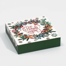 Коробка для печенья "С новым годом шары" 21х21х3